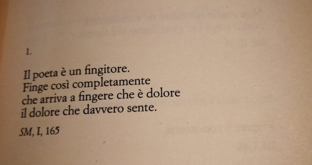 F.Pessoa, Il poeta è un fingitore