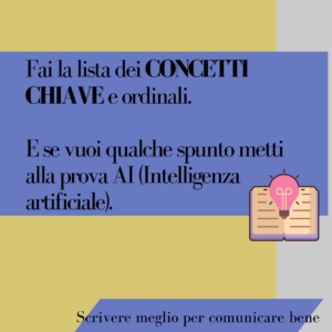 Ordina i concetti chiave 